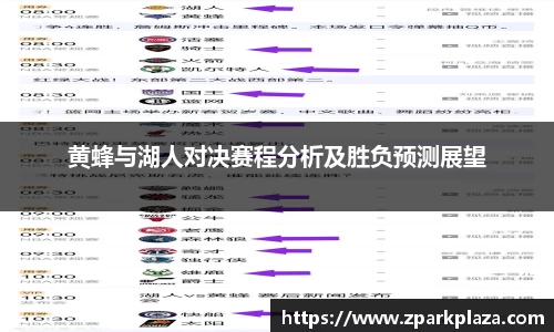 黄蜂与湖人对决赛程分析及胜负预测展望